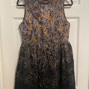 Freeway Black and Gold Midi Dress